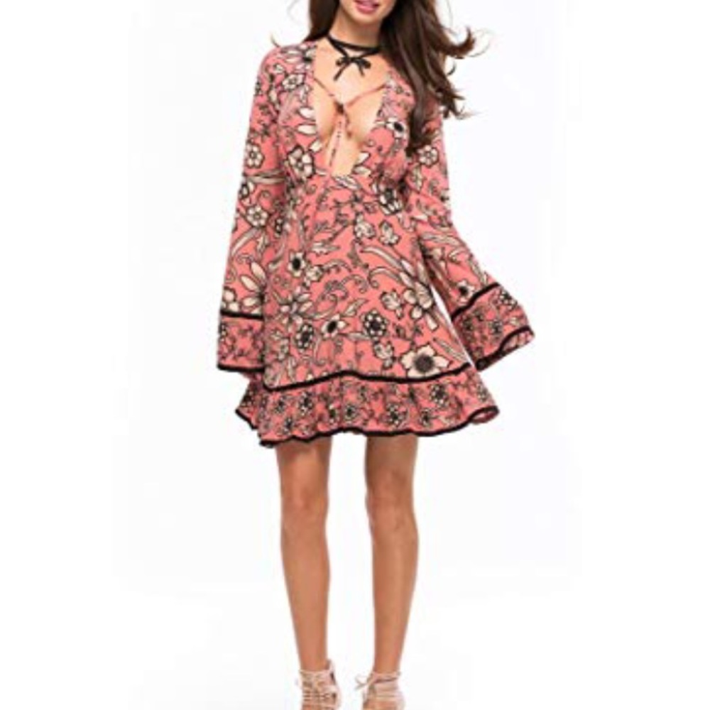 For Love & Lemons Ayla plunging neck mini dress - Picture 5 of 8